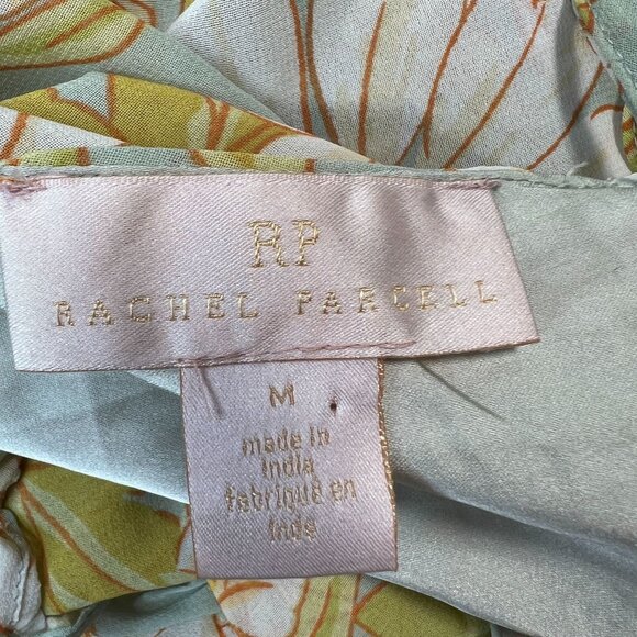 Rachel Parcell Daisy Floral Chiffon Drawstring Midi-Dress Light Blue Yellow Med - Picture 6 of 13